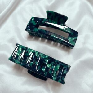 Akrylowa klamra Green & Navy Blue