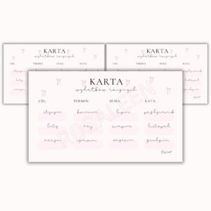 Karta wydatków rocznych - Cute Bows