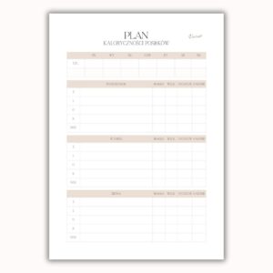 Plan Kaloryczności Posiłków